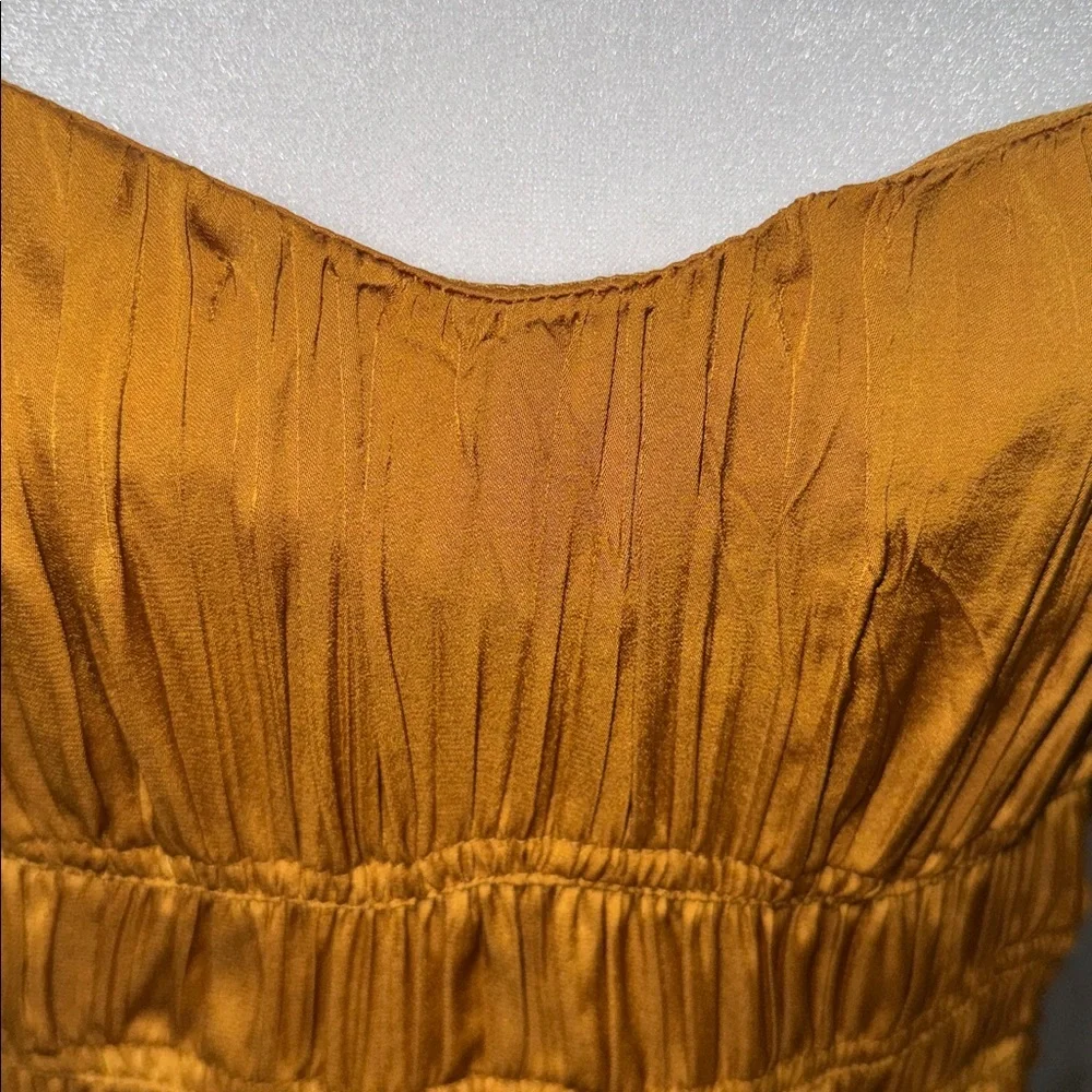 Anthropologie Ruched Slip Tiered Midi Dress Size 8 - Picture 6 of 10